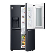 LG Kulkas Side by Side 668L gross / 601L nett InstaView Door-in-Door™ Inverter Linear Compressor dan Rak Wine, ThinQ™ dengan WiFi - Hitam Matte, GC-X247CQAV