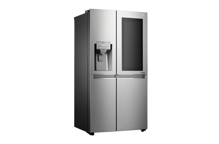 LG Kulkas Side by Side 668L gross / 624L nett InstaView Door-in-Door™ dengan Inverter Linear Compressor dan Wadah Pembuat Es Ramping, ThinQ™ dengan WiFi - Noble Steel, GC-X247CKAV