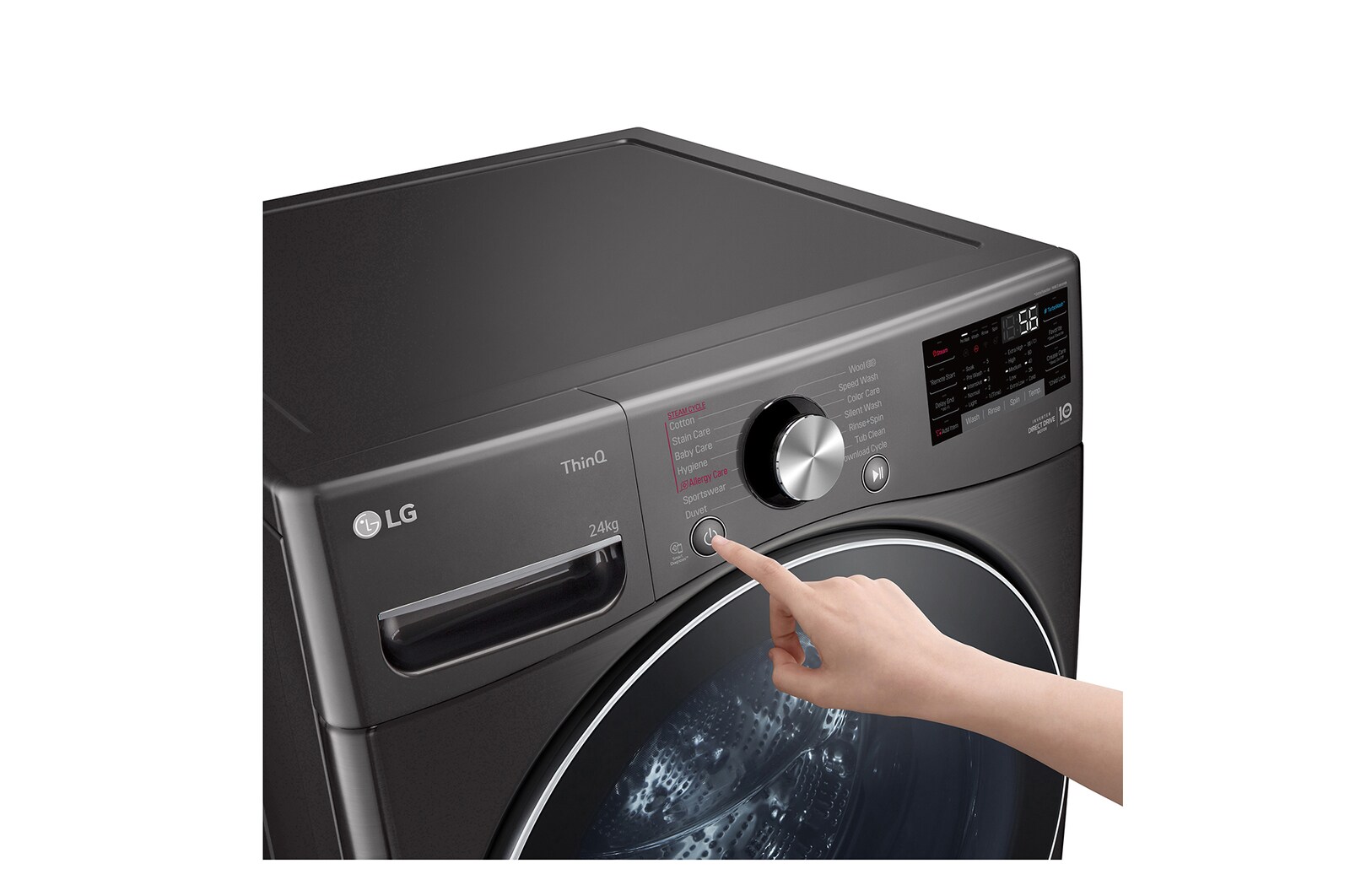 LG 24kg Front Loading Mesin Cuci LG dengan Steam™ - Inverter Direct Drive, F2724SVRB