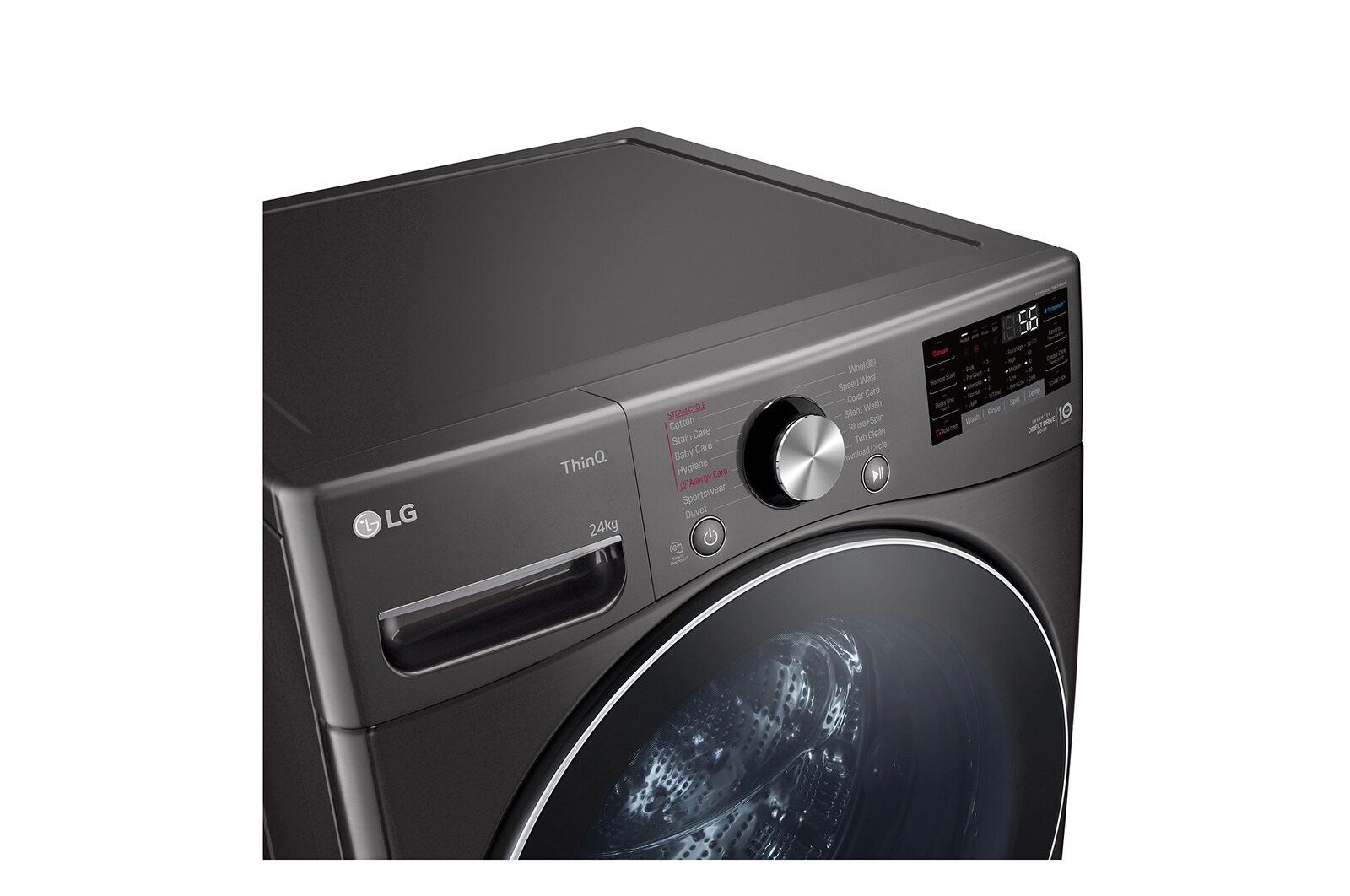 LG 24kg Front Loading Mesin Cuci LG dengan Steam™ - Inverter Direct Drive, F2724SVRB