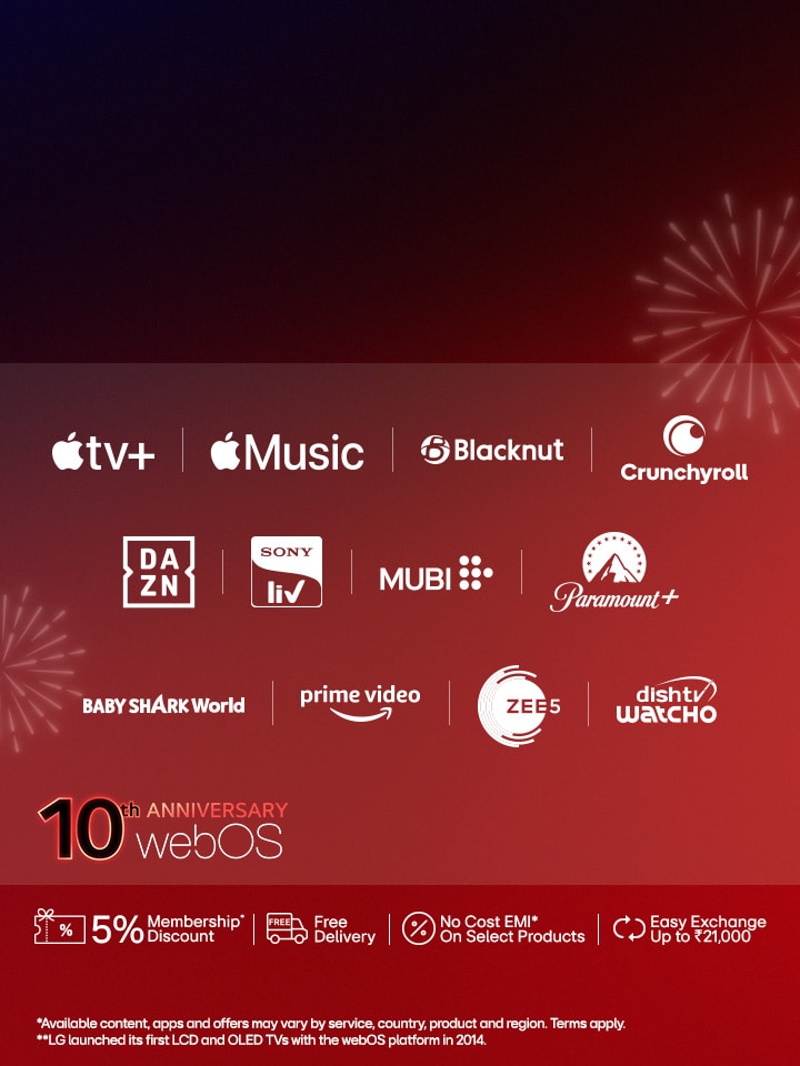 Image of celebrating 10 years of webOS during LG Streaming Week, with global content partners