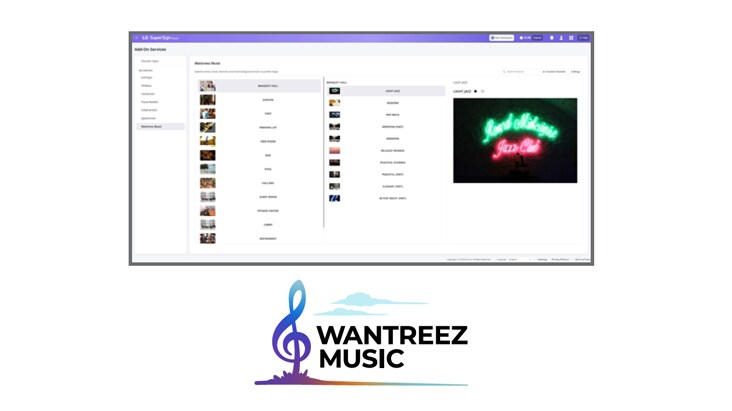 This is an image of the solution interface highlighting WANTREEZ MUSIC content.