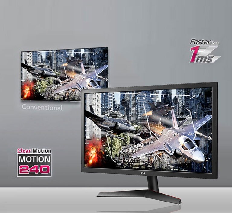 MOTION 240 WITH FASTER THAN 1MS RESPONSE TIME MINIMIZES THE MOTION BLUR1