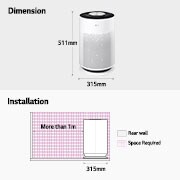 LG 360° purification with 3 step filtration, PM 1.0 Sensor & Wi-Fi enabled, AS60GHWG0