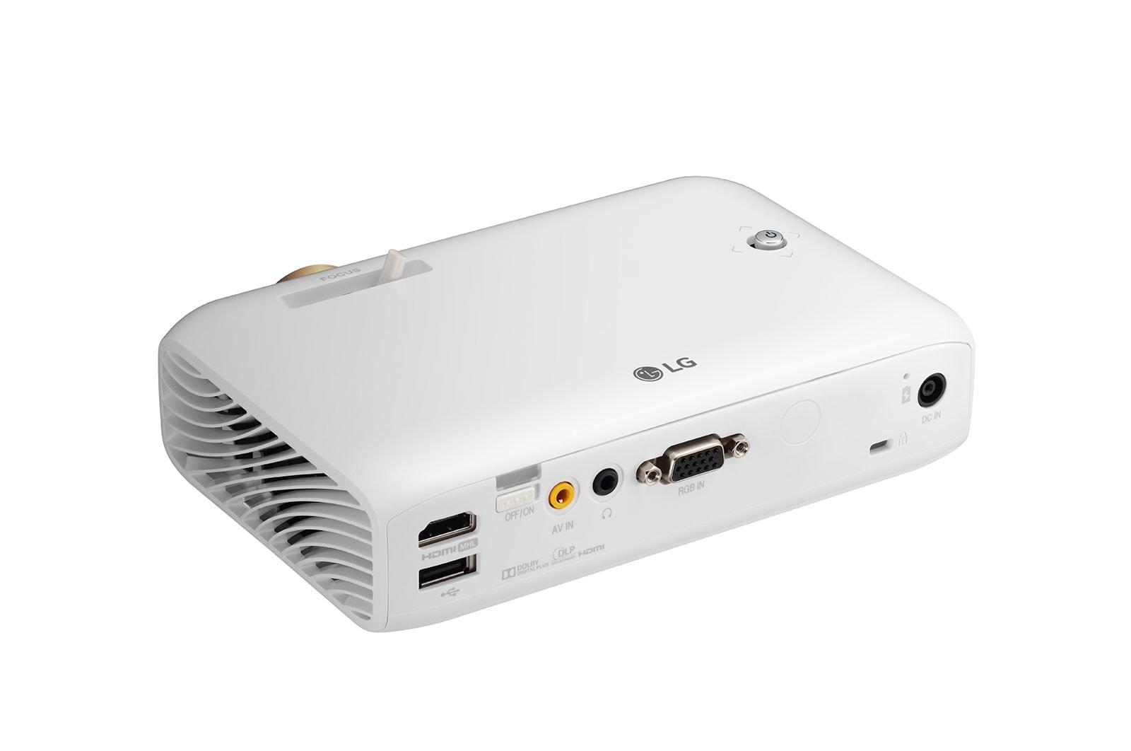 LG LED Projector with Built-In Battery HD RGB LED 550 Lumens 100000:1, PH510PG