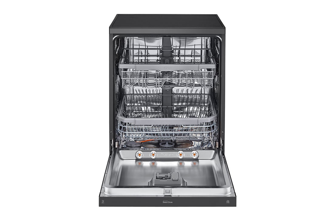 LG Dishwasher, TrueSteam®, 14 Place Settings, QuadWash™, EasyRack™ Plus, ThinQ™ (Wi-Fi), Direct Drive Motor, Matt Black, DFB424FM