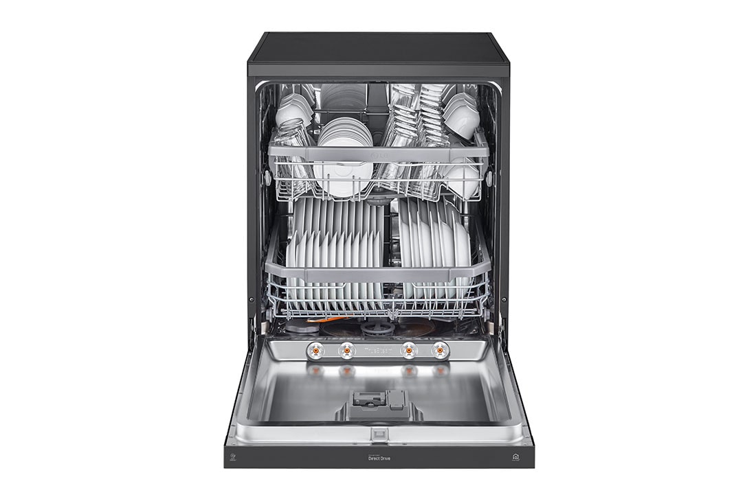LG Dishwasher, TrueSteam®, 14 Place Settings, QuadWash™, EasyRack™ Plus, ThinQ™ (Wi-Fi), Direct Drive Motor, Matt Black, DFB424FM