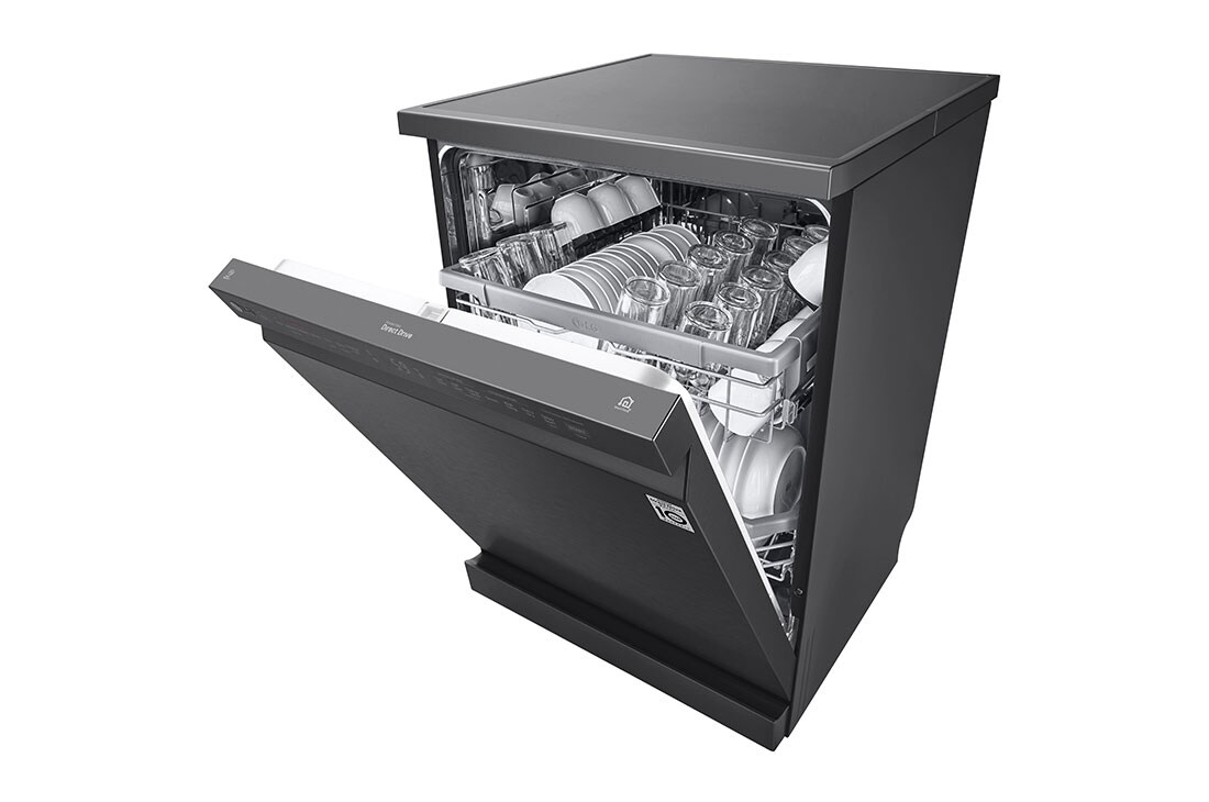 LG Dishwasher, TrueSteam®, 14 Place Settings, QuadWash™, EasyRack™ Plus, ThinQ™ (Wi-Fi), Direct Drive Motor, Matt Black, DFB424FM