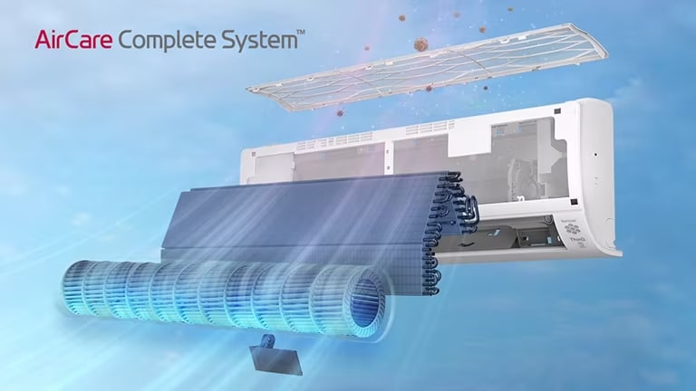  Air conditioning in the process of turning inhaled air into cool air