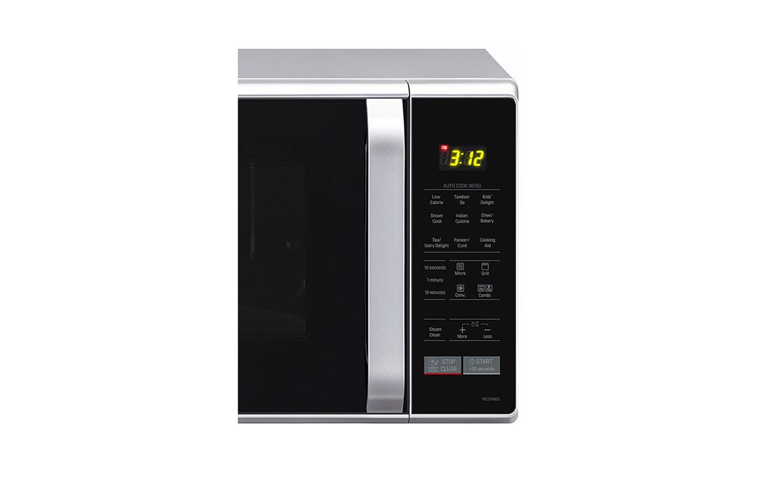 LG 28 L Convection Microwave Oven with 251 Auto Cook Menu, Diet Fry, Quartz Heater, Stainless Steel Cavity, Silver, MC2846SL