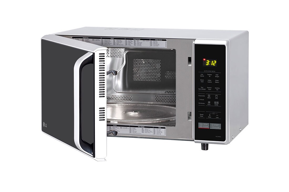 LG 28 L Convection Microwave Oven with 251 Auto Cook Menu, Diet Fry, Quartz Heater, Stainless Steel Cavity, Silver, MC2846SL