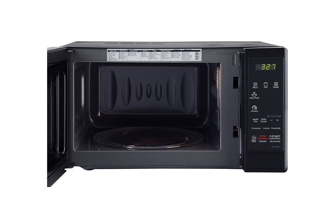 LG 20 L Grill / Solo Microwave Oven with Auto Cook Menu, Energy Saving, Quartz Heater, Anti Bacterial Cavity, Black, MH2044BP