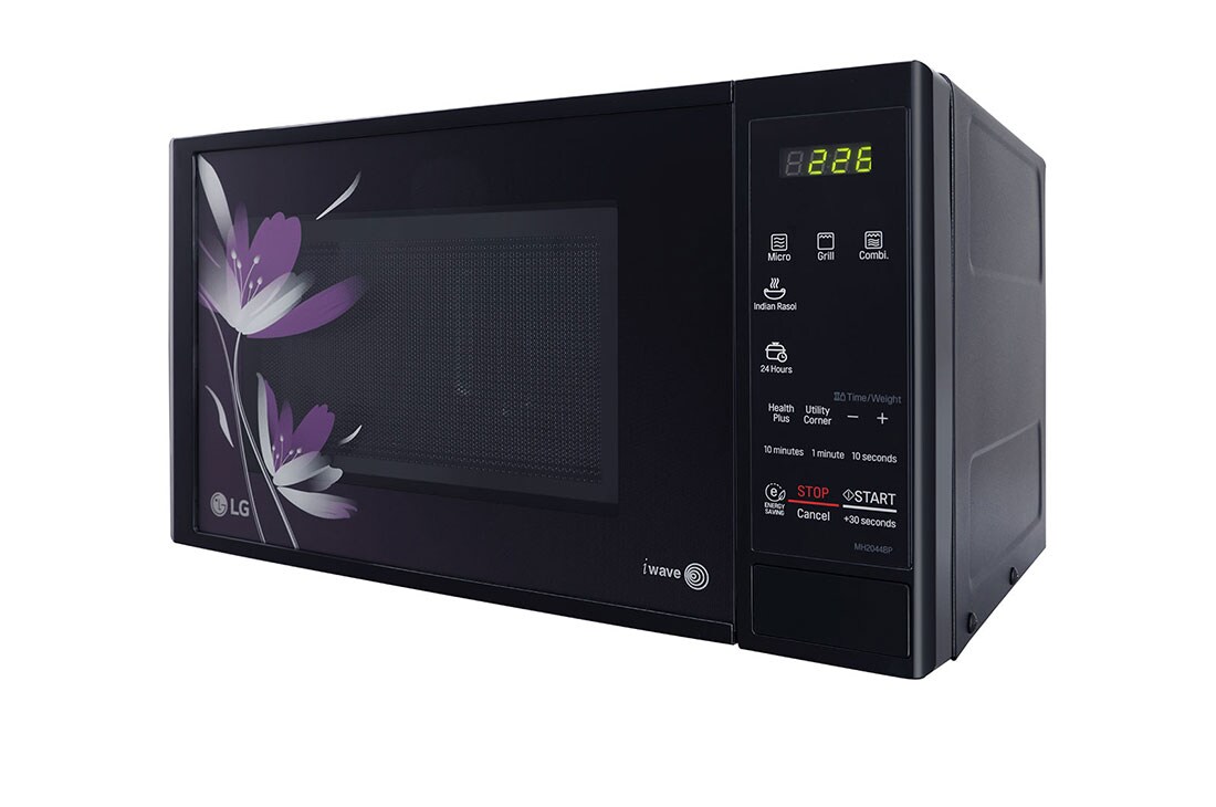 LG 20 L Grill / Solo Microwave Oven with Auto Cook Menu, Energy Saving, Quartz Heater, Anti Bacterial Cavity, Black, MH2044BP