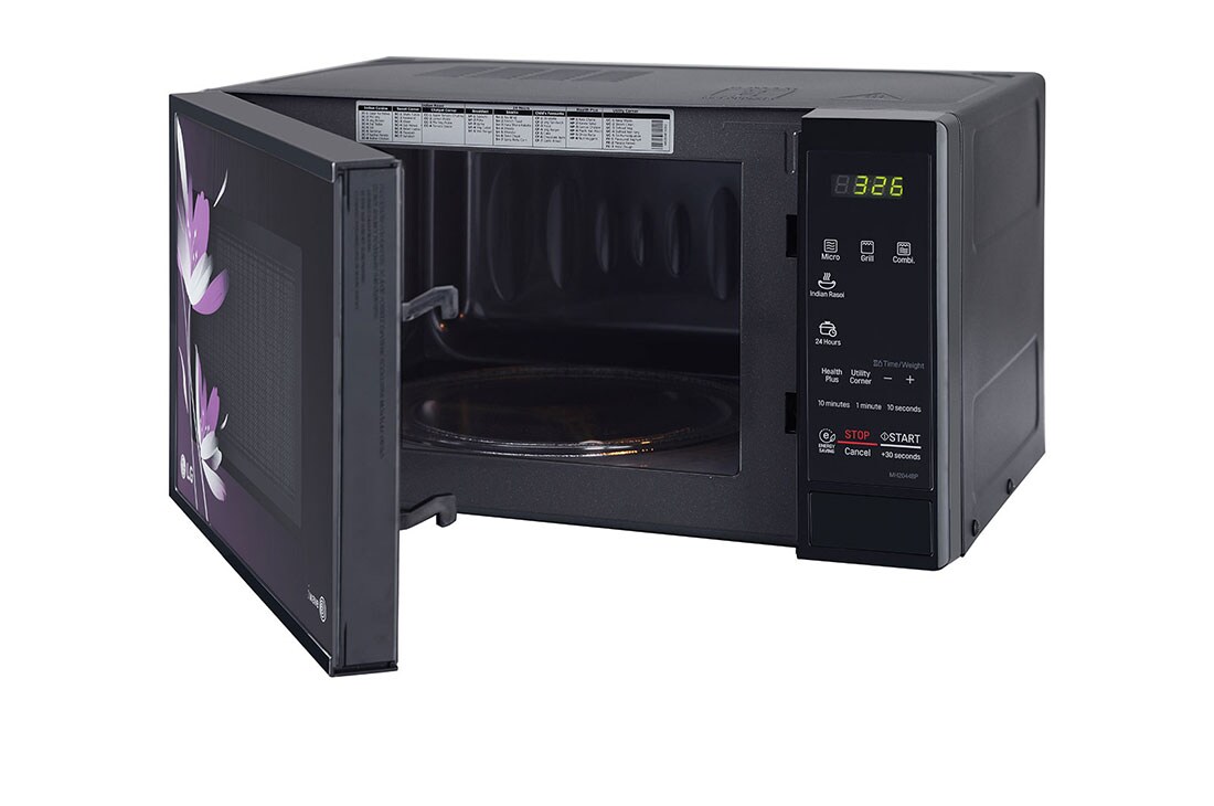 LG 20 L Grill / Solo Microwave Oven with Auto Cook Menu, Energy Saving, Quartz Heater, Anti Bacterial Cavity, Black, MH2044BP