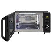 LG 28 L Charcoal Convection Microwave Oven with 301 Auto Cook Menu, Motorised Rotisserie, Floral Black, MJ2887BWUM