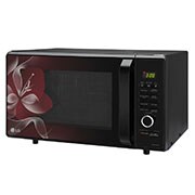 LG 28 L Charcoal Convection Microwave Oven with 301 Auto Cook Menu, Motorised Rotisserie, Floral Black, MJ2887BWUM