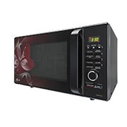 LG 28 L Charcoal Convection Microwave Oven with 301 Auto Cook Menu, Motorised Rotisserie, Floral Black, MJ2887BWUM