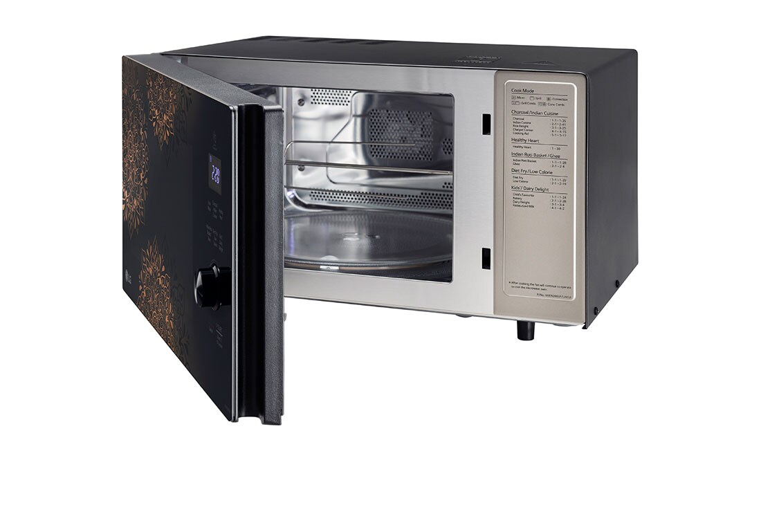 LG 28 L All-In-One Charcoal Convection Microwave Oven with Diet Fry™, Motorised Rotisserie, Auto Cook Menu. Black, MJEN286UI