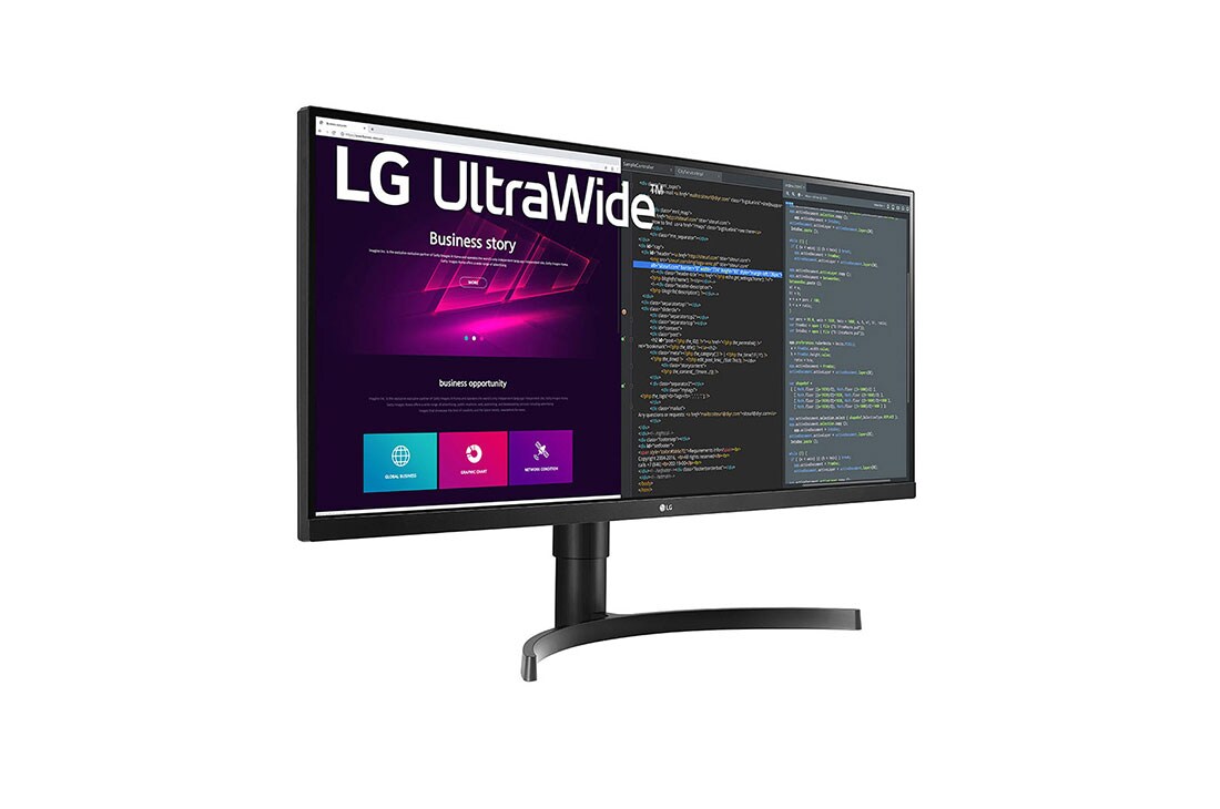 LG 86.36 cm (34) UltraWide™ QHD IPS Display Monitor, AMD FreeSync™, HDR10, OnScreen Control, Flicker Safe, 34WN750-B