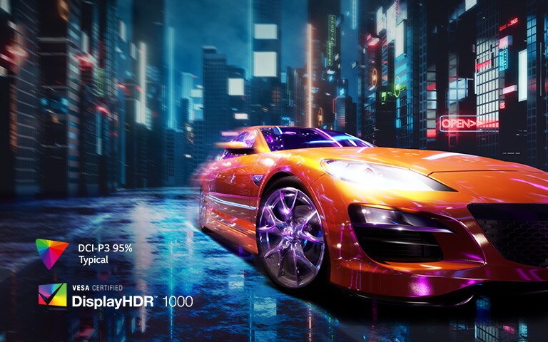 LG 49GR85DC supports VESA DisplayHDR™ 1000 with wide-range brightness and contrast.