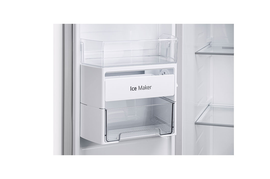 LG 650L Side by Side Refrigerator, Wi-Fi Convertible, DoorCooling+™, Premium Glass Door, Linen White Finish, 3 Star, GL-B257DLW3