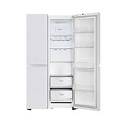 LG 650L, Convertible Side by Side Refrigerator with Premium Glass Door, Smart Inverter Compressor, Hygiene Fresh+™, DoorCooling+™, Smart Diagnosis™, Linen White Finish, GL-B257DLW3