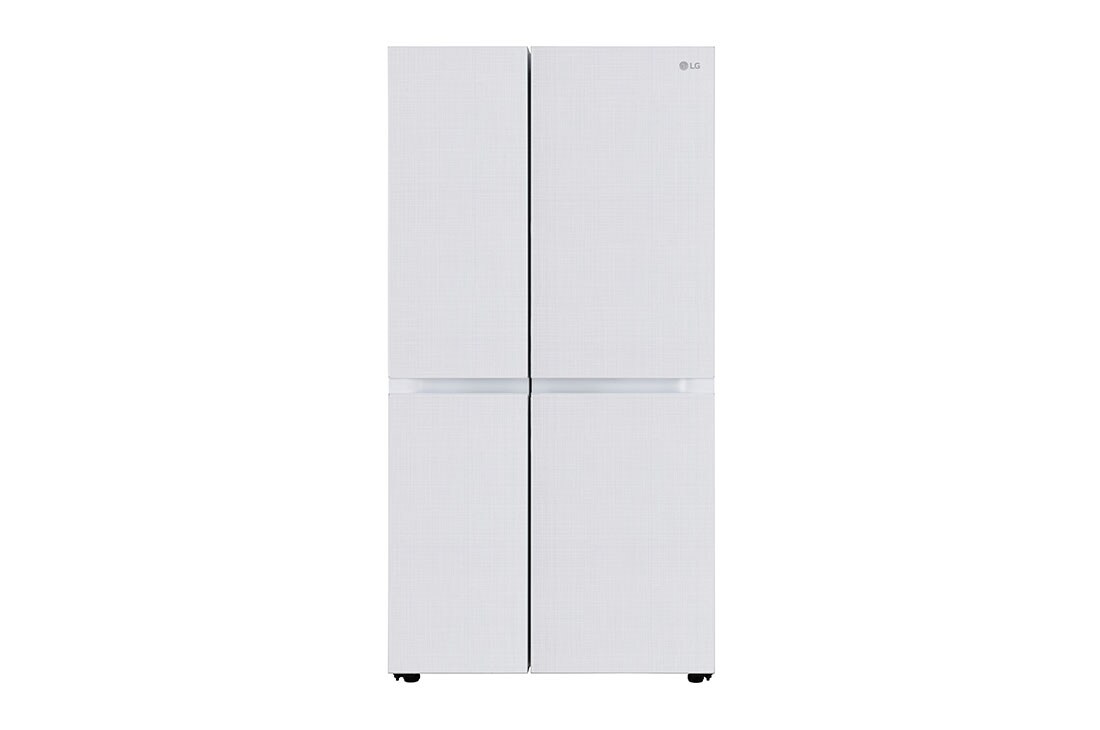 LG 650L Side by Side Refrigerator, Wi-Fi Convertible, DoorCooling+™, Premium Glass Door, Linen White Finish, 3 Star, GL-B257DLW3