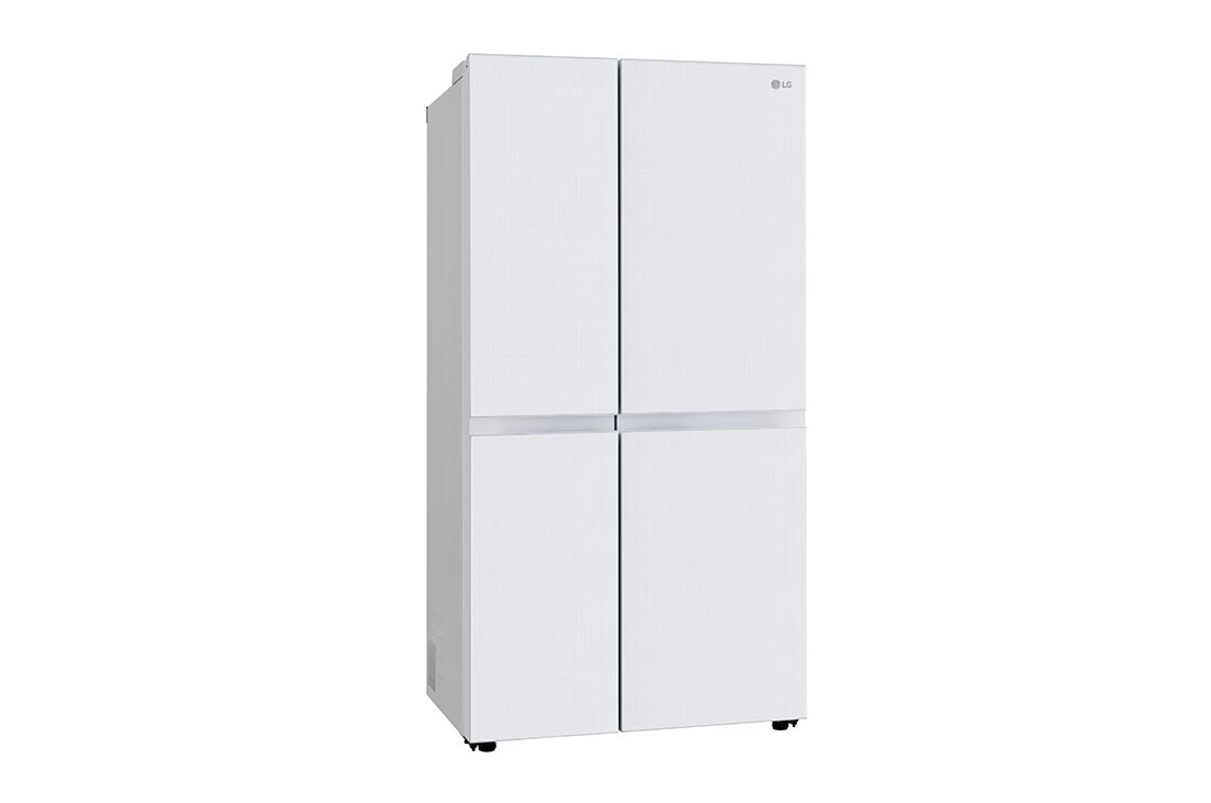 LG 650L Side by Side Refrigerator, Wi-Fi Convertible, DoorCooling+™, Premium Glass Door, Linen White Finish, 3 Star, GL-B257DLW3