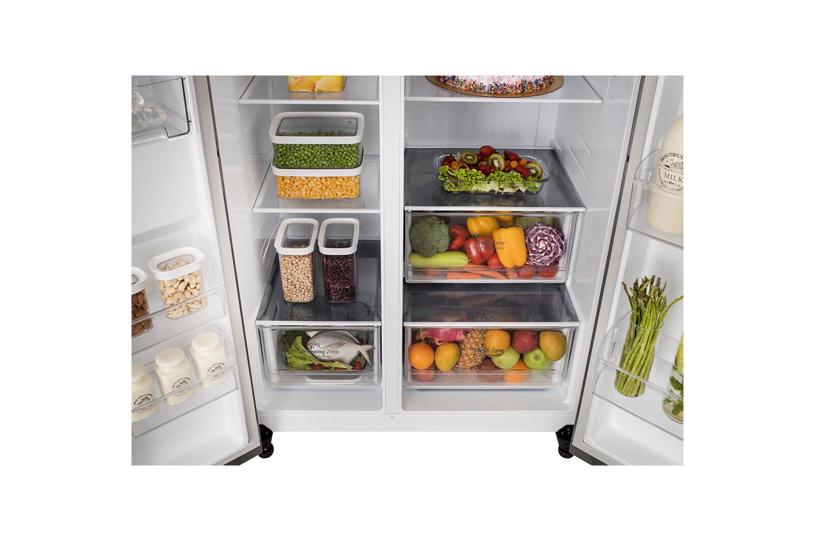 LG 655L, Side-by-Side Refrigerator with Smart Inverter Compressor, Multi Air Flow, Smart Diagnosis™, 3 Star, GL-B257HDSY