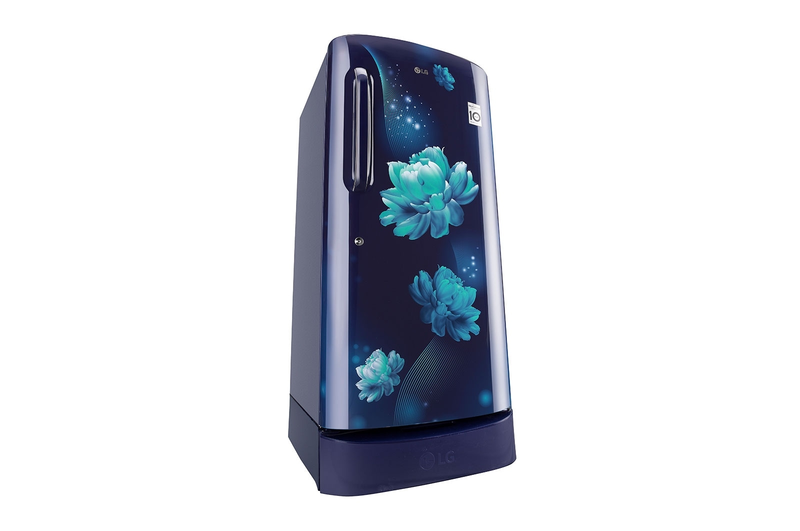 LG 205L, 4 Star, Smart Inverter Compressor, Smart Connect, With Base Stand Drawer, Blue Charm Finish, Direct Cool Single Door Refrigerator, GL-D221ABCY
