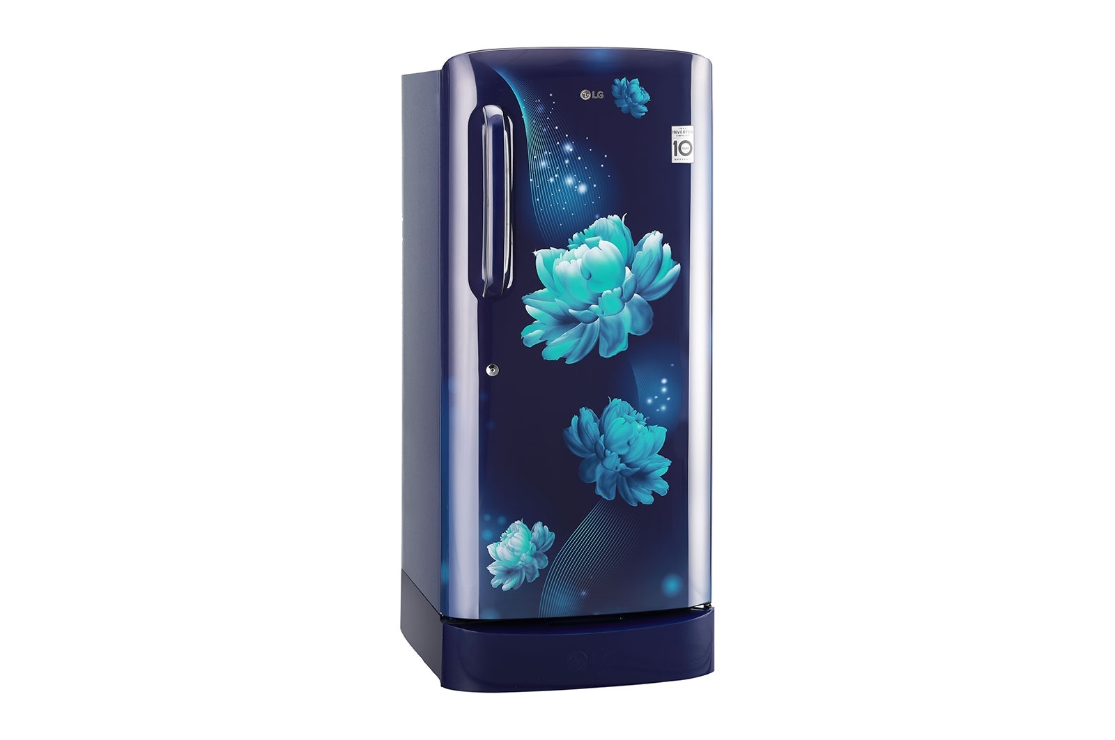 LG 205L, 4 Star, Smart Inverter Compressor, Smart Connect, With Base Stand Drawer, Blue Charm Finish, Direct Cool Single Door Refrigerator, GL-D221ABCY
