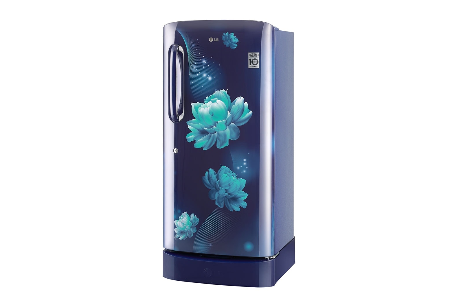 LG 205L, 4 Star, Smart Inverter Compressor, Smart Connect, With Base Stand Drawer, Blue Charm Finish, Direct Cool Single Door Refrigerator, GL-D221ABCY