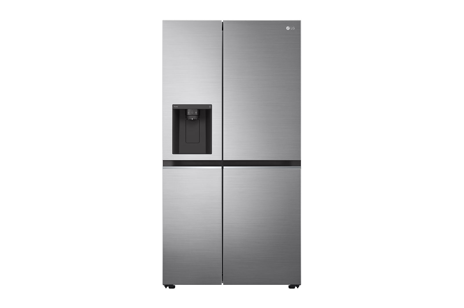 LG 635L, Side by Side Refrigerator with Smart Inverter Compressor, Water and Ice Dispenser with UV Nano, Hygiene Fresh+™, DoorCooling+™, Smart Diagnosis™, Shiny Steel Finish, GL-L257CPZX