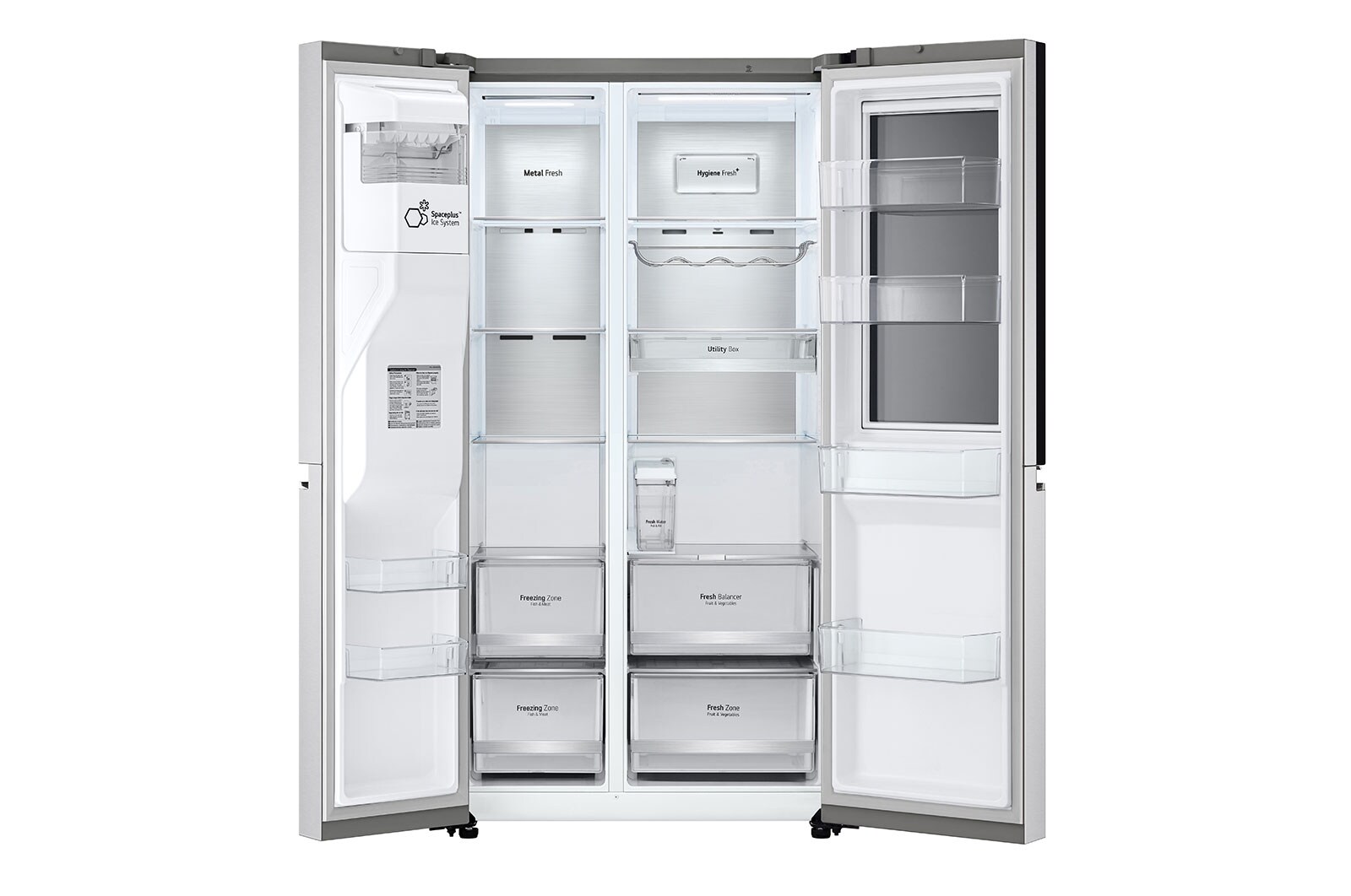LG 635L Side-by-Side Refrigerator, InstaView Door-in-Door™, Brushed Steel Finish, 3 Star, GL-X257ABSX