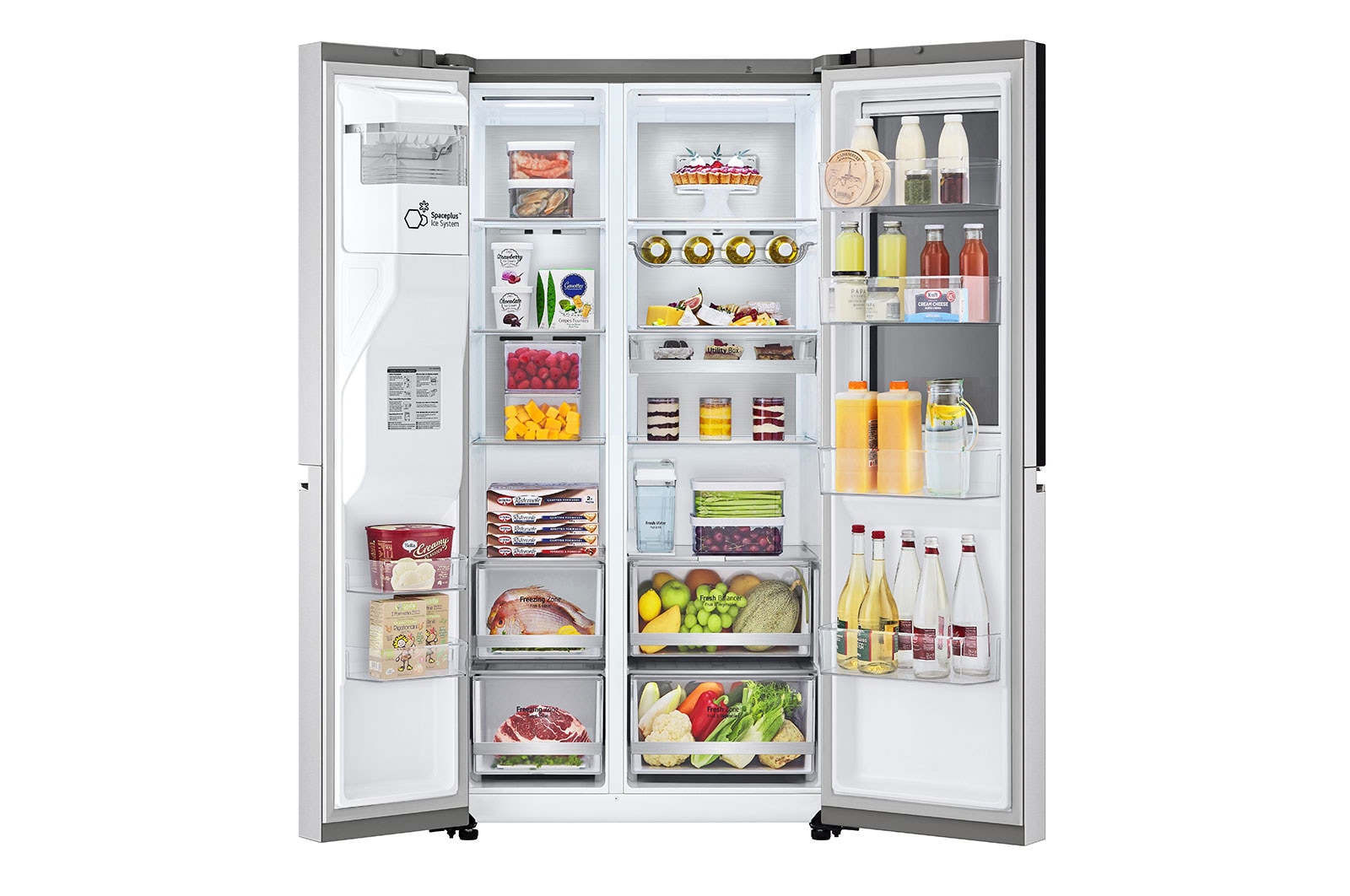 LG 635L Side-by-Side Refrigerator, InstaView Door-in-Door™, Brushed Steel Finish, 3 Star, GL-X257ABSX