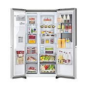 LG 635L Side-by-Side Refrigerator, InstaView Door-in-Door™, Brushed Steel Finish, 3 Star, GL-X257ABSX