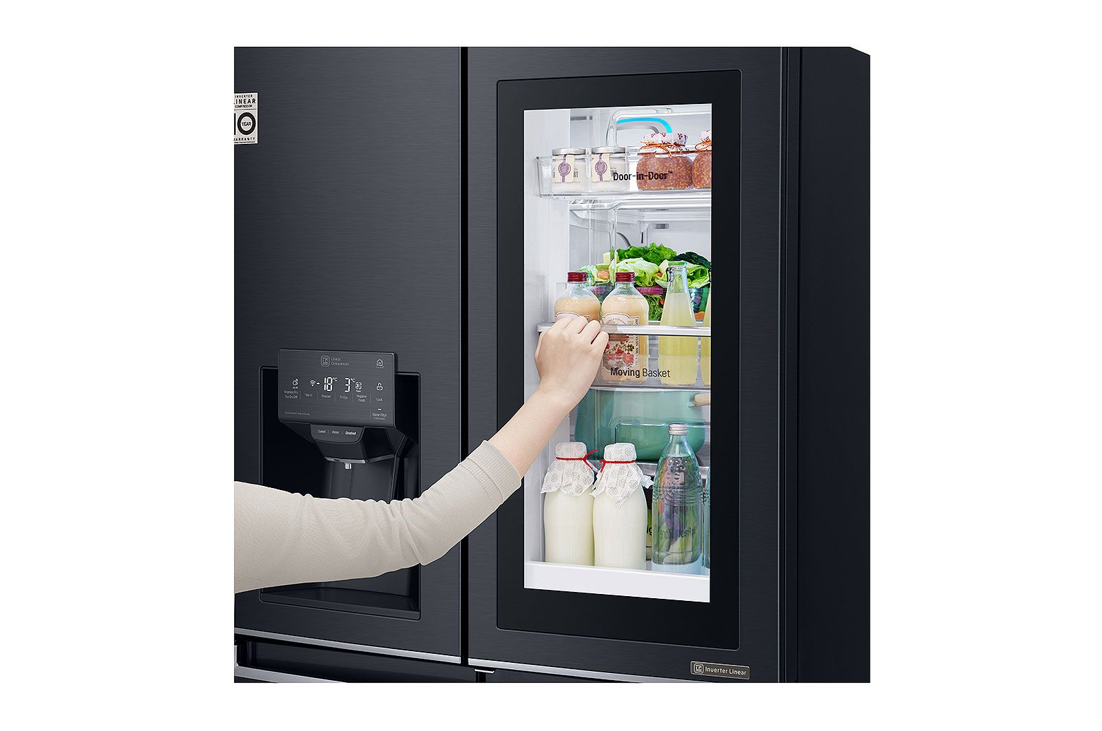 LG 889L, French Door, InstaView Door-in-Door with Water Dispenser, GR-X31FMQHL