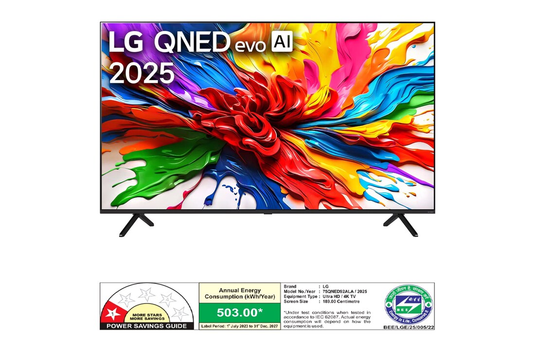 Rear view of LG QNED92 TV