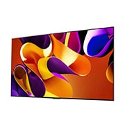 Slightly-angled left-facing side view of LG OLED evo TV, OLED G4 on the wall