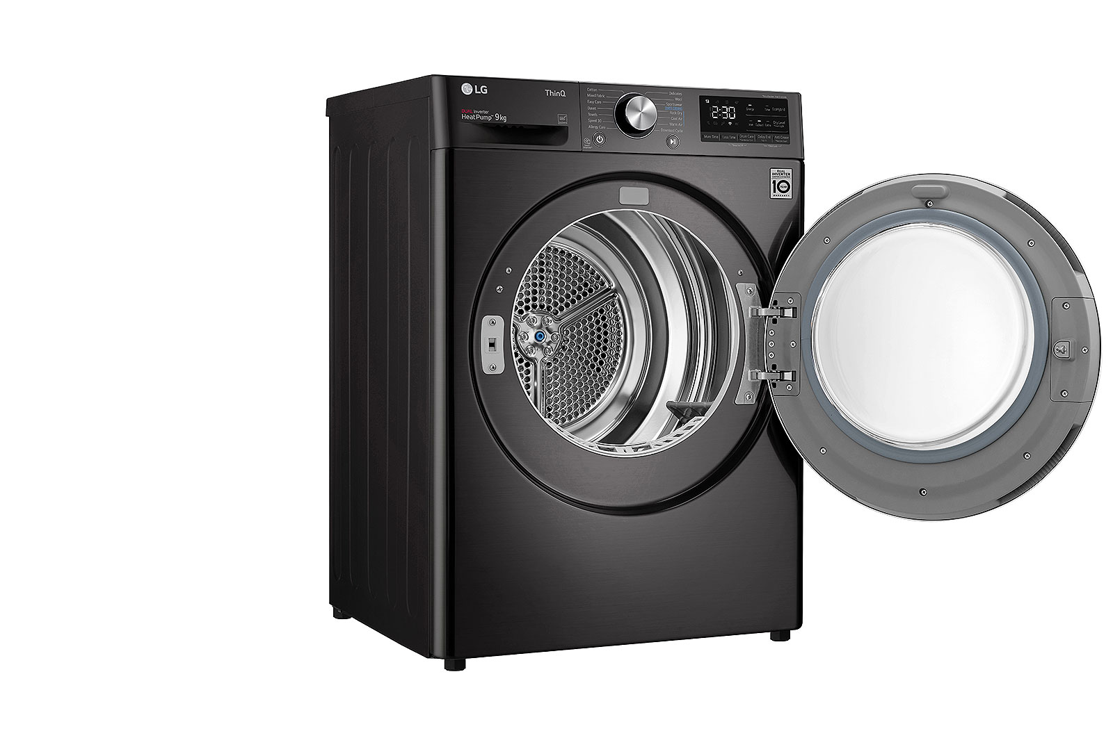 LG 9Kg Dryer, Dual Heat Pump™, Black Steel, DHV09SWB