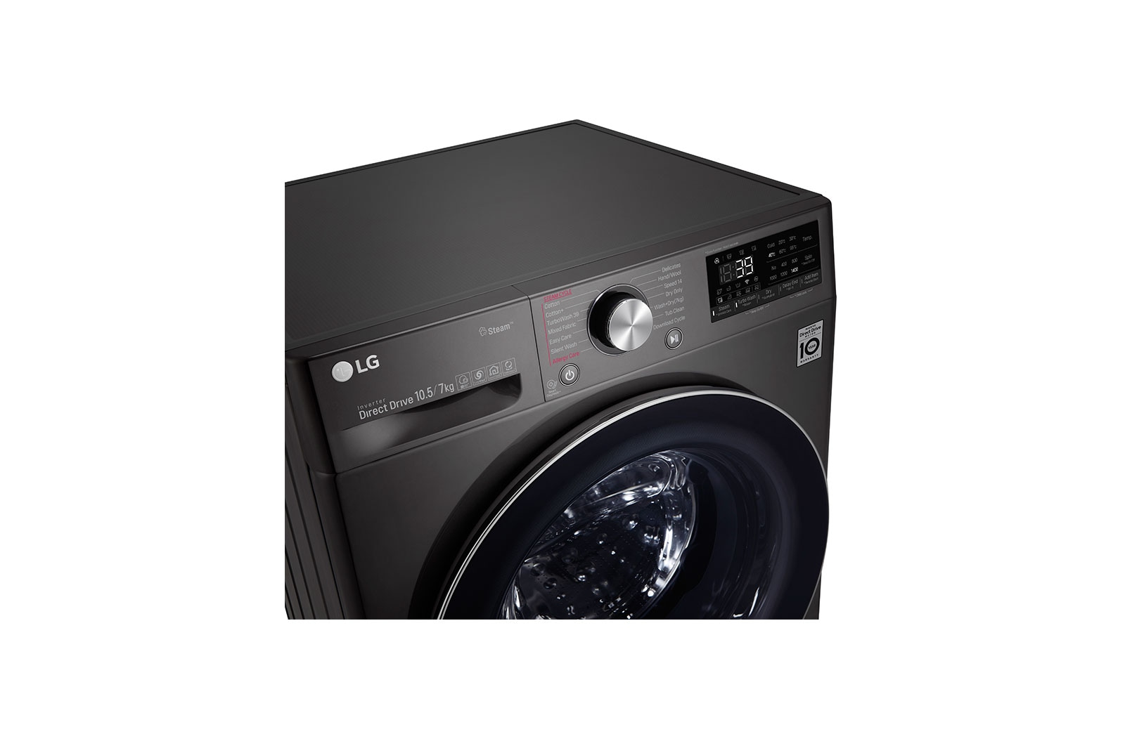 LG 10.5/7Kg Front Load Washer-Dryer, AI Direct Drive™, Black VCM, FHD1057STB