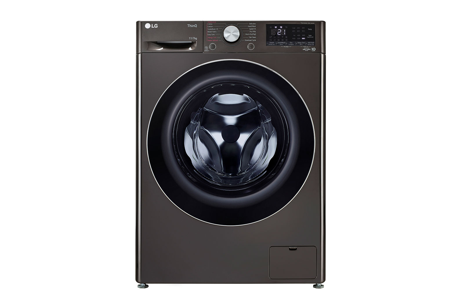 LG FHD1107STB washer dryer front view