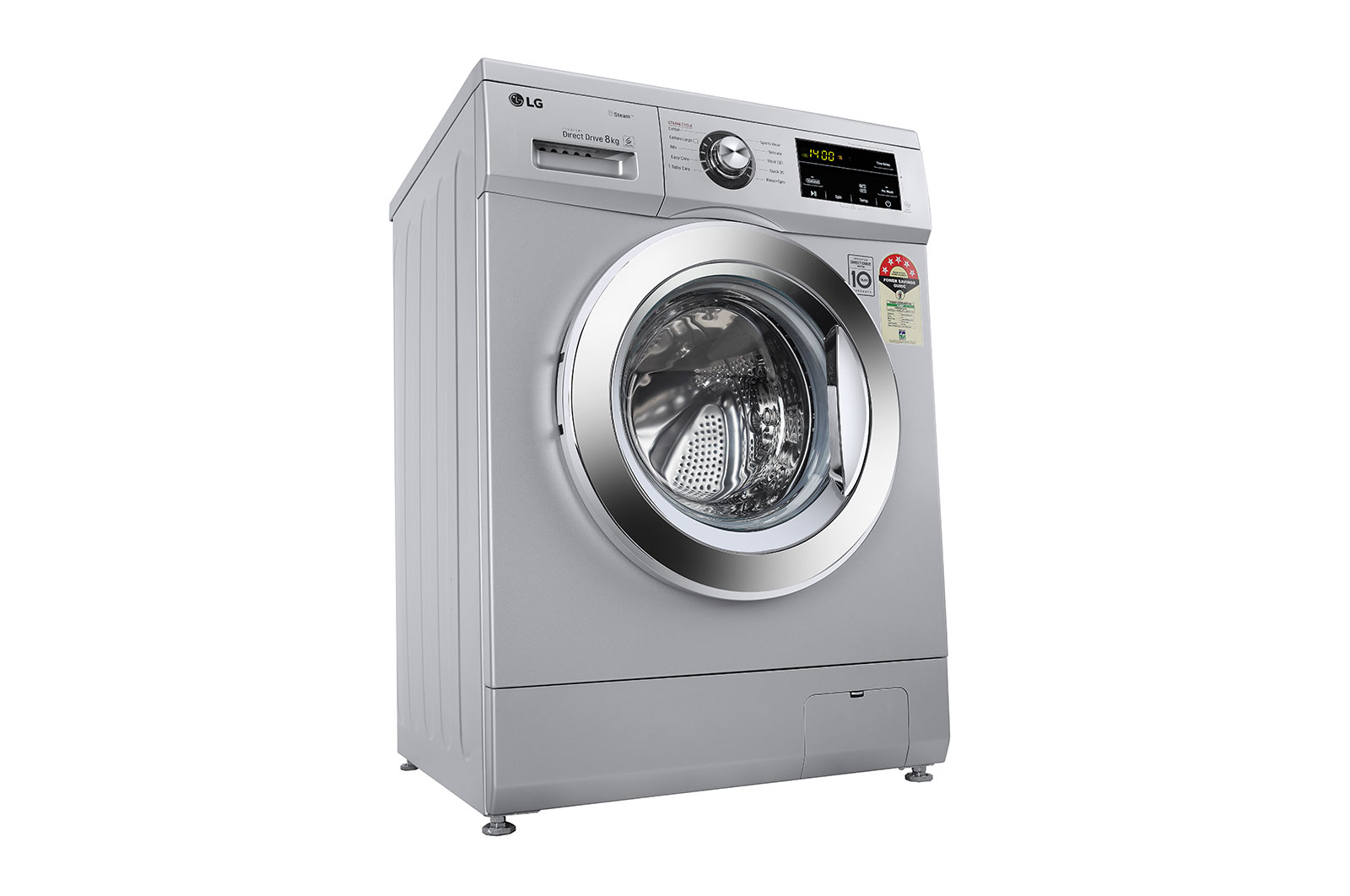 LG 8Kg Front Load Washing Machine, Inverter Direct Drive, Luxury Silver, FHM1408BDL