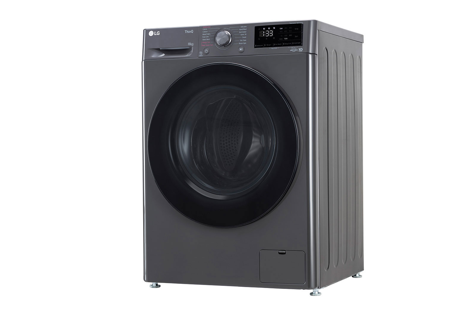 LG 8Kg Front Load Washing Machine, AI Direct Drive™, Steam, Wifi, Middle Black, FHP1208Z5M