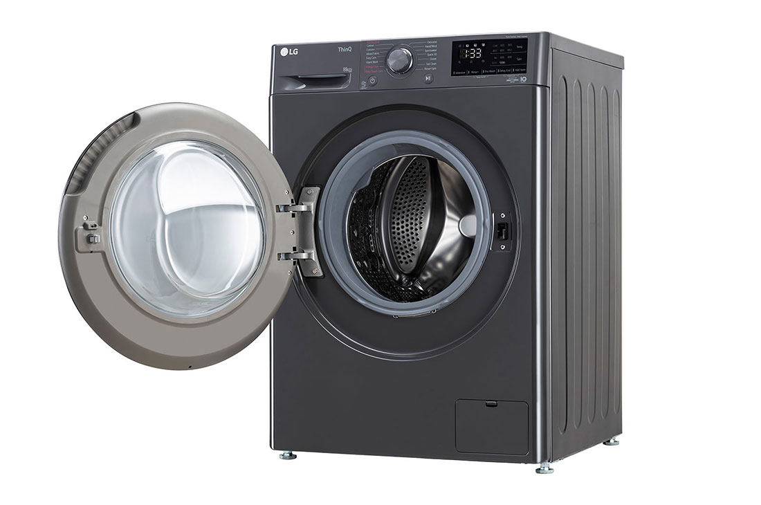 LG 8Kg Front Load Washing Machine, AI Direct Drive™, Steam, Wifi, Middle Black, FHP1208Z5M