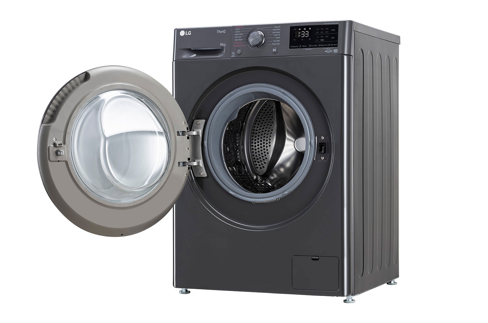 LG 8Kg Front Load Washing Machine, AI Direct Drive™, Steam, Wifi, Middle Black, FHP1208Z5M