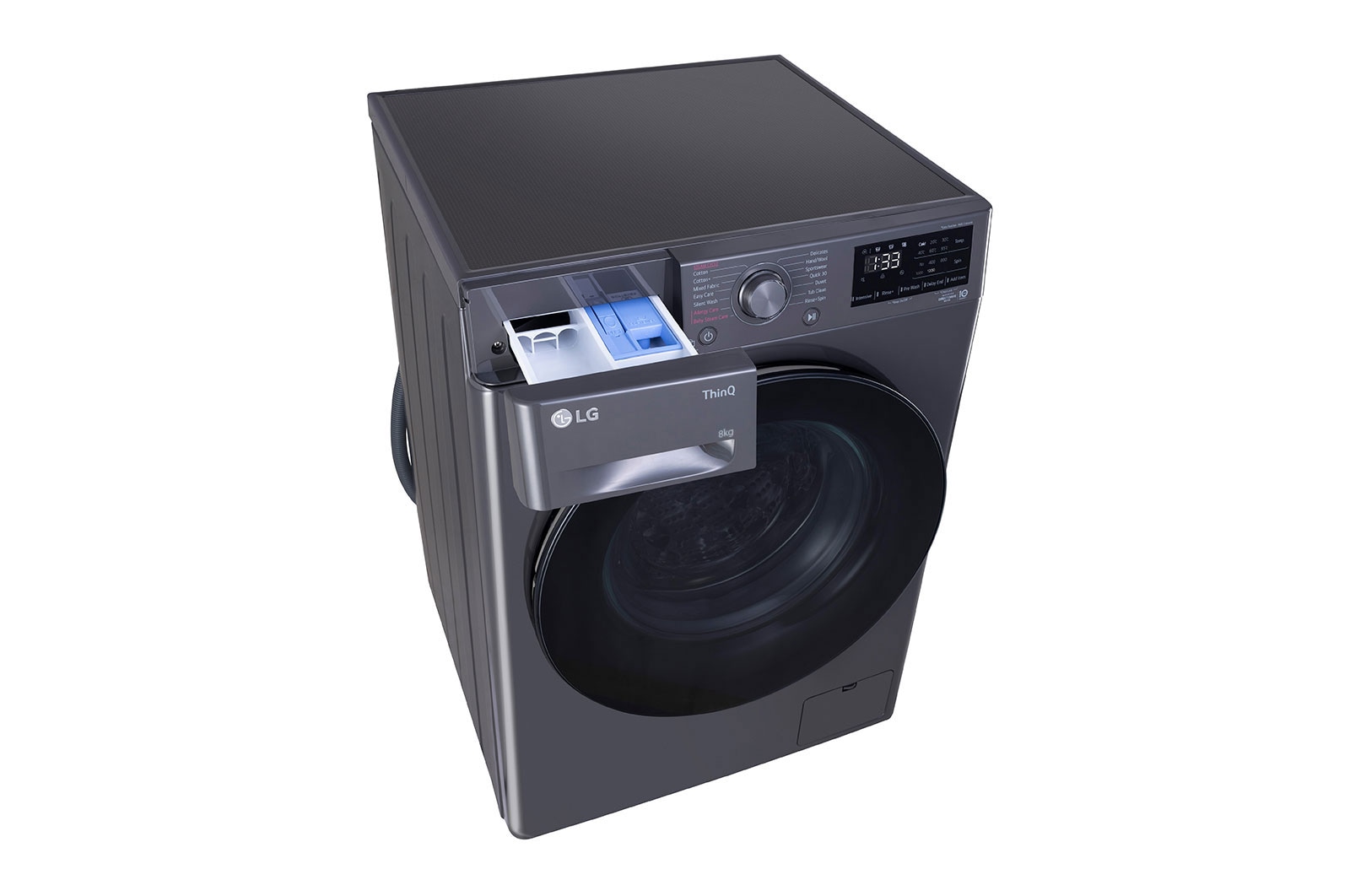 LG 8Kg Front Load Washing Machine, AI Direct Drive™, Steam, Wifi, Middle Black, FHP1208Z5M