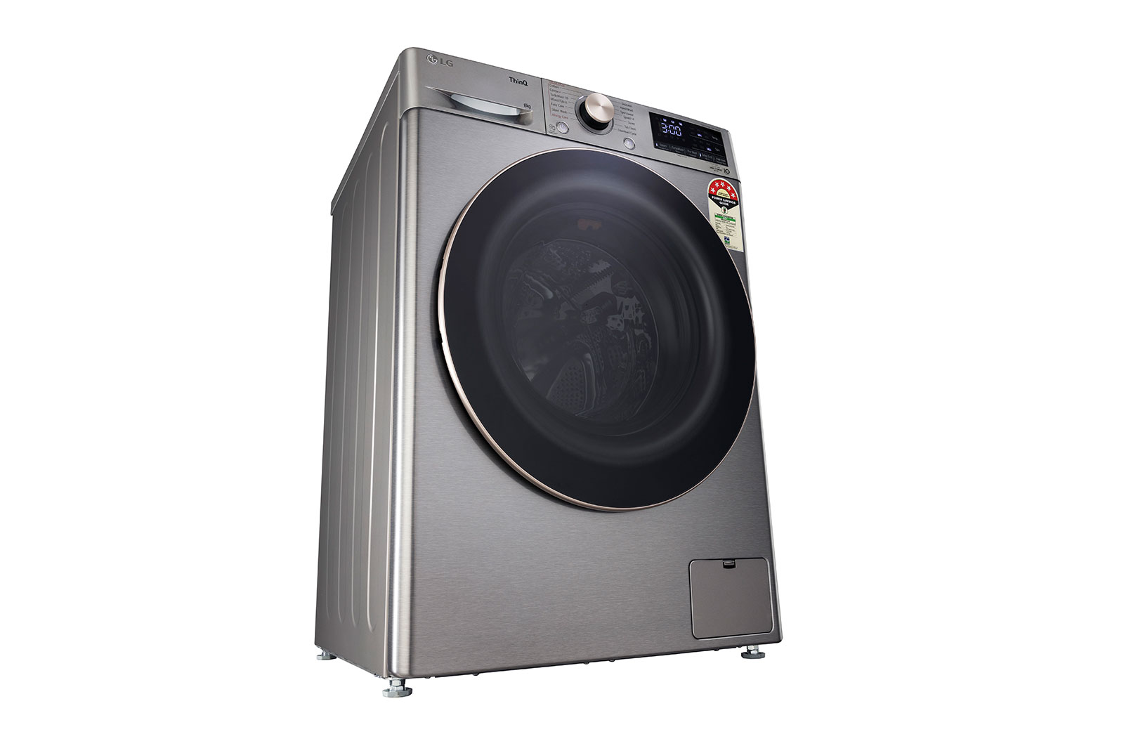 LG 8Kg Front Load Washing Machine, AI Direct Drive™, Steam™, Platinum Silver, FHP1208Z5P