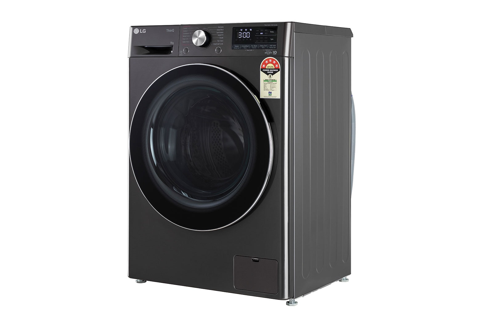 LG 9Kg Front Load Washing Machine, AI Direct Drive™, Black VCM, FHP1209Z9B