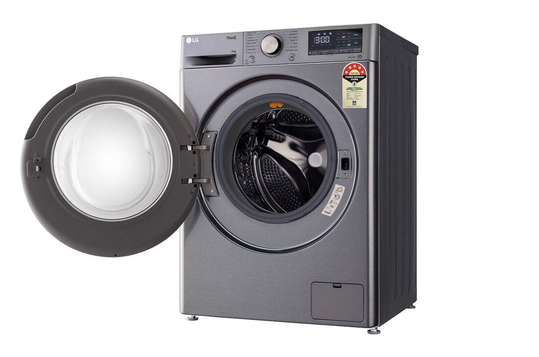 LG 11Kg Front Load Washing Machine, AI Direct Drive™, Platinum Silver, FHP1411Z9P